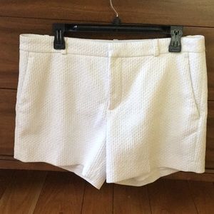 Banana Republic White Ryan Textured Dress Shorts